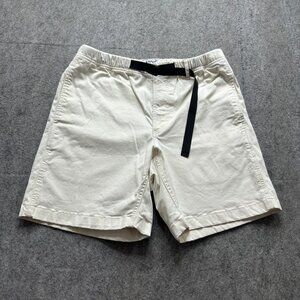 Stoic Shorts Men M Light Beige Elastic Belted Stretch Twill 8" Hiking Casual